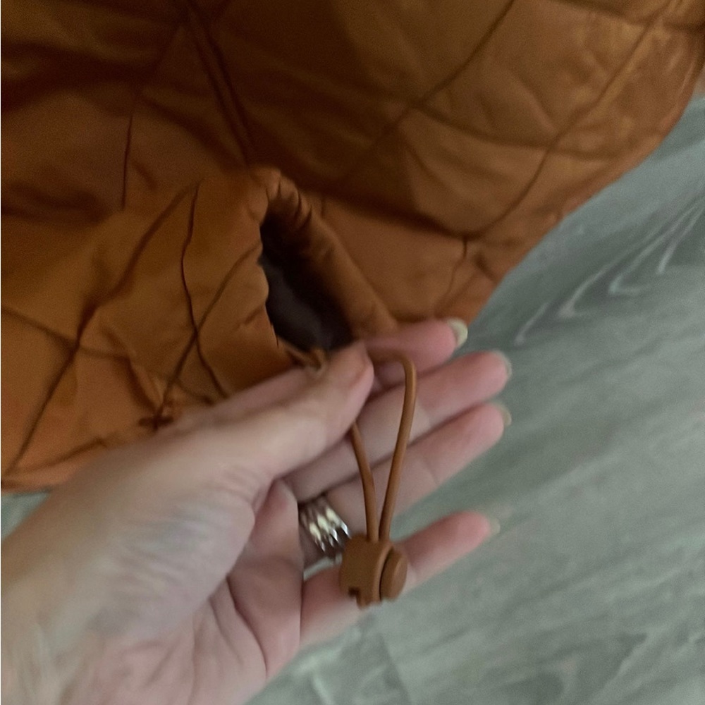 Rocawear Jacket ROC Denim Corp Brown Quilted Puffer Color Block Large Size 3 - Picture 10 of 12